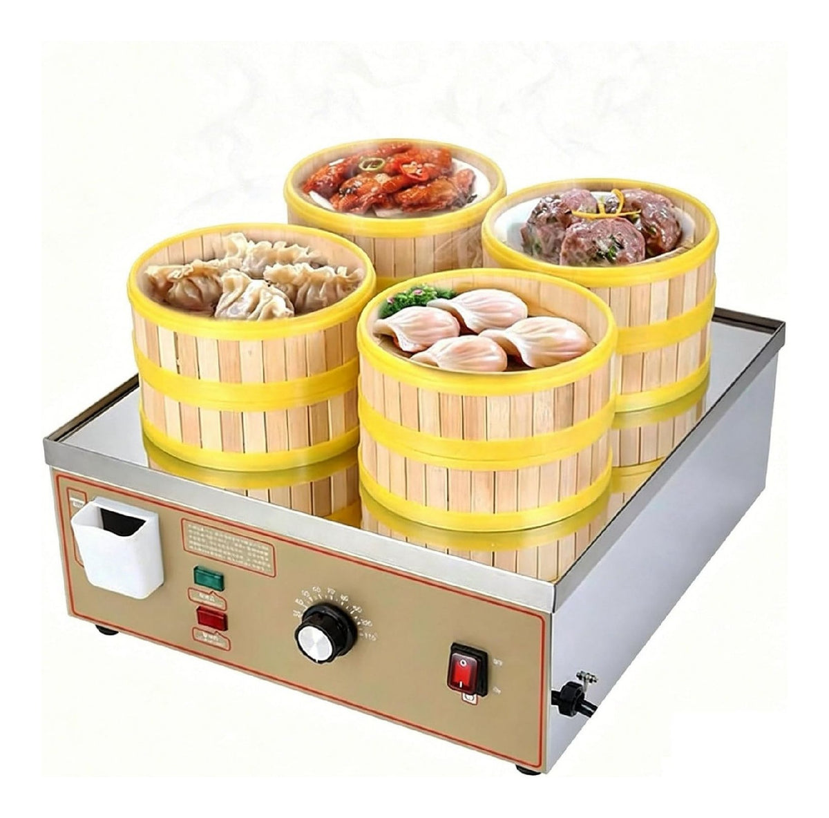 Vaporiera per Dim Sum Fori, funzionamento automatico funzione vapore argento