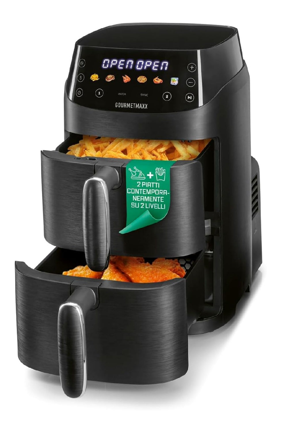Friggitrice ad aria 5 L con comandi touch oro