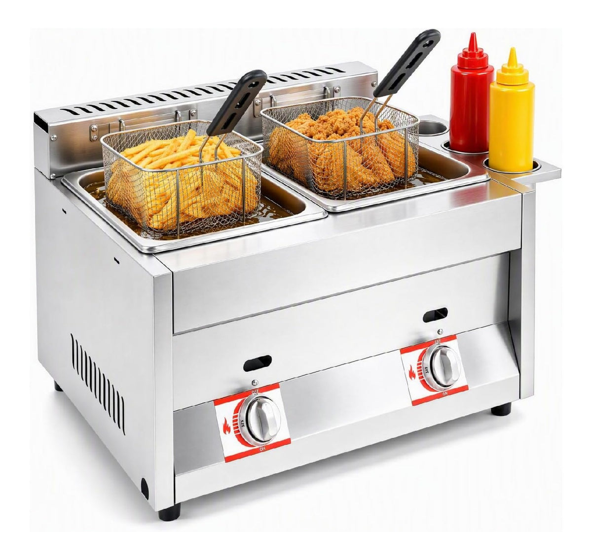 Friggitrice elettrica in acciaio inox 60,3 x 46 x 33,5 cm