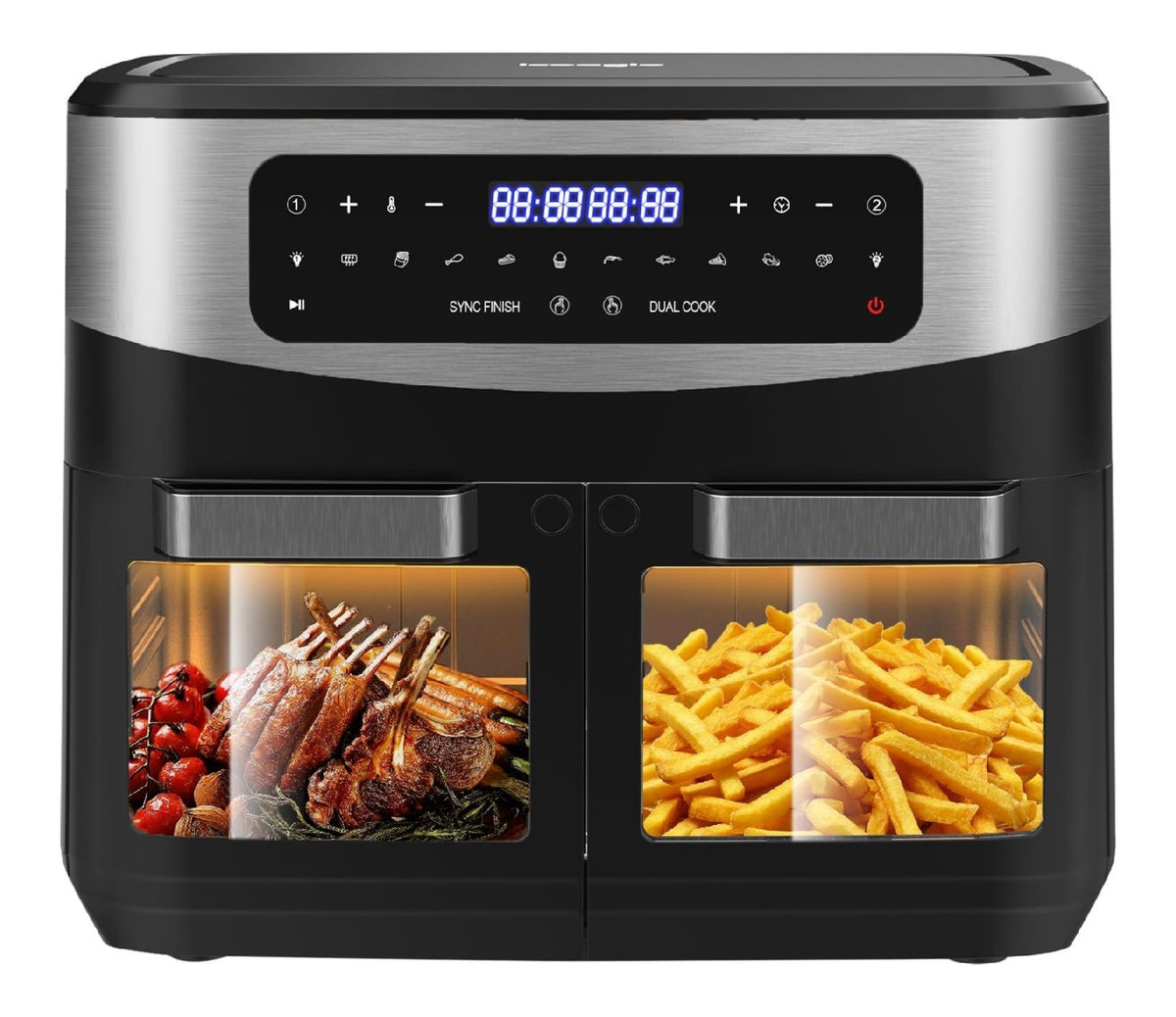 Friggitrice ad aria con timer nero con timer
