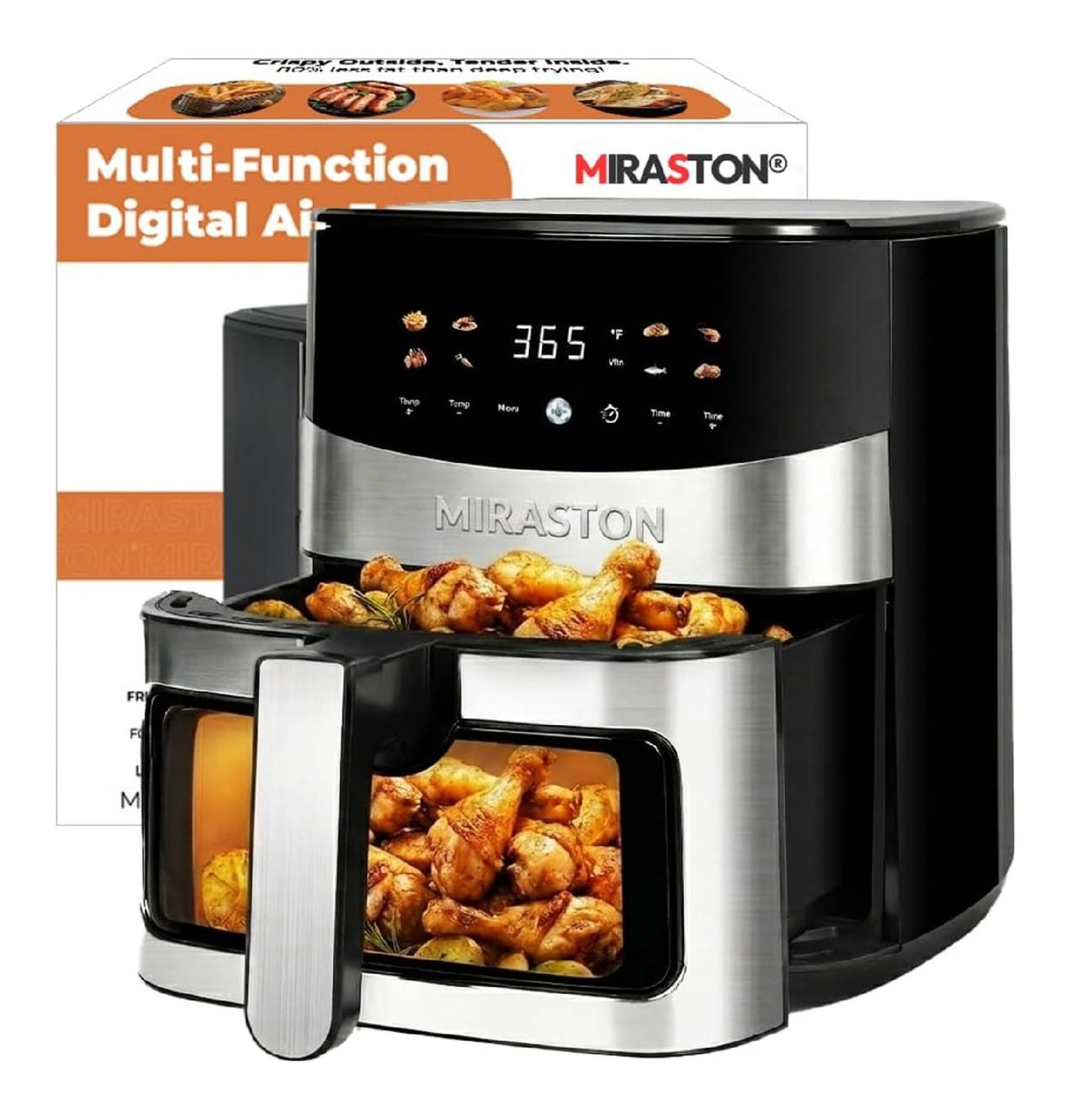 Friggitrice ad aria digitale con timer nero con timer