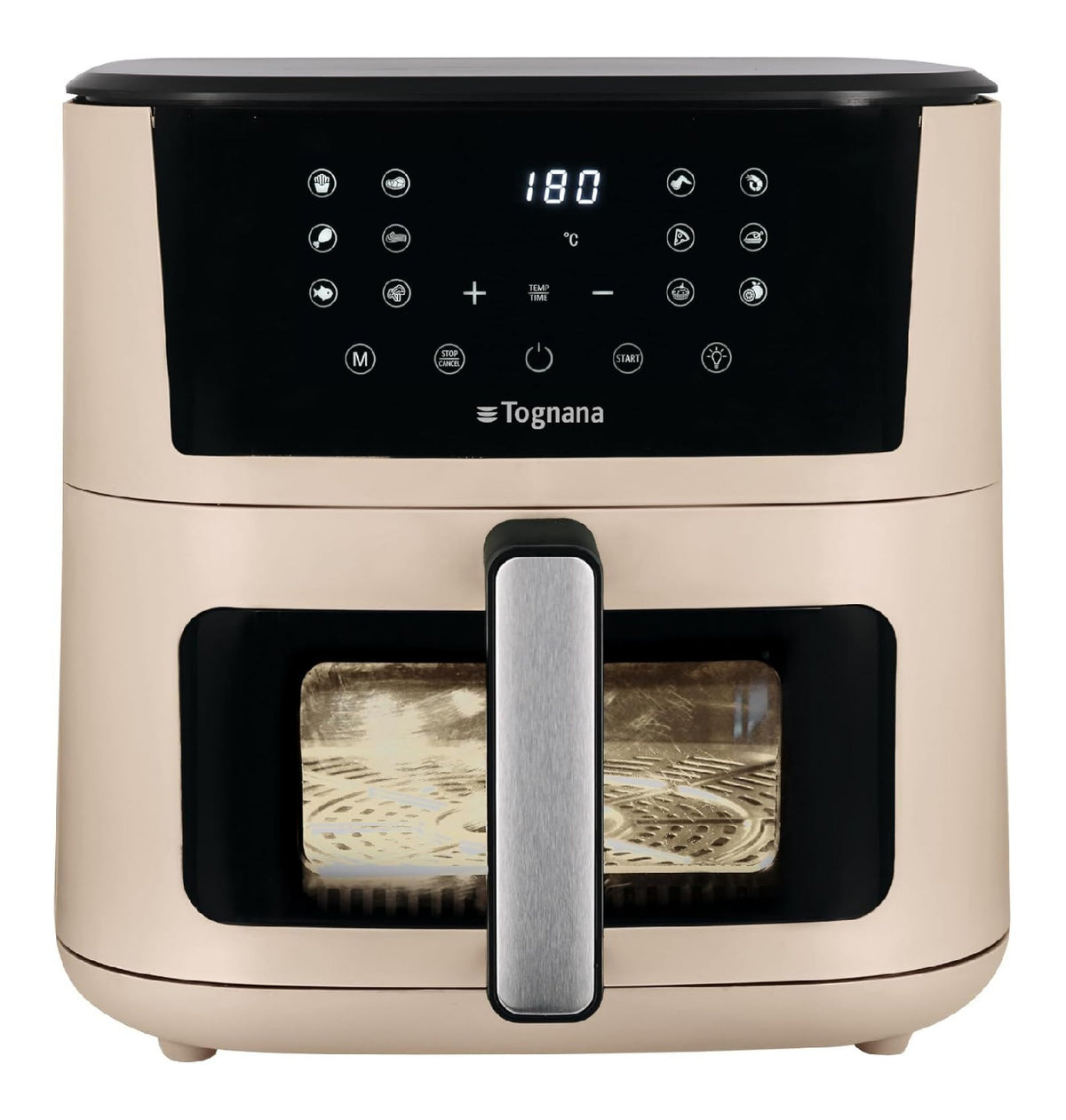 Digitale friggitrice ad aria con timer nero