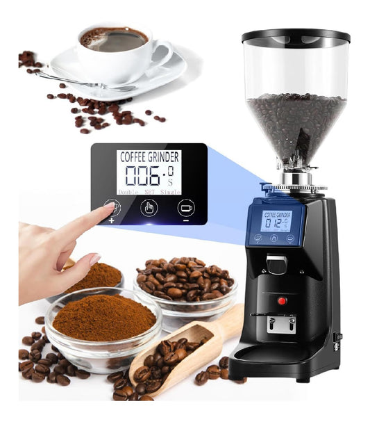 Con timer macinacaffe da cucina in acciaio inox rosso