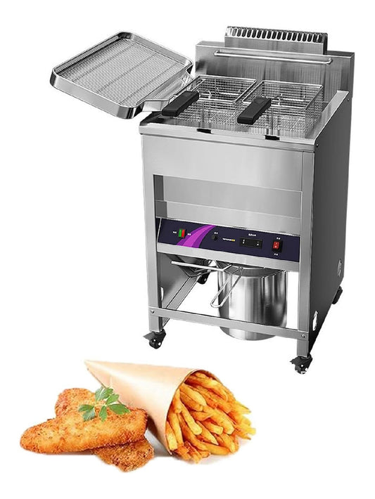 Digitale friggitrice elettrica in acciaio inox argento