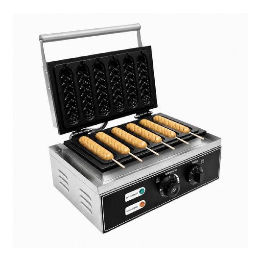 Waffle Stiel, piastra per waffle con timer in acciaio inox argento