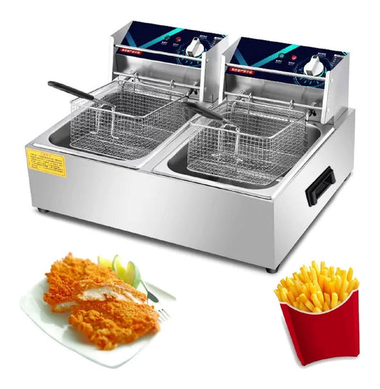 Friggitrice elettrica componenti lavabili temperatura regolabile rosso
