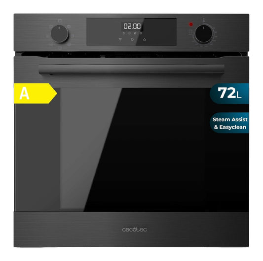 Forno elettrico compatto rosso con comandi touch