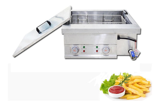 Friggitrice elettrica Friggitrice Commerciale Litri, friggitrice elettrica Serbatoio Profondo Acciaio argento