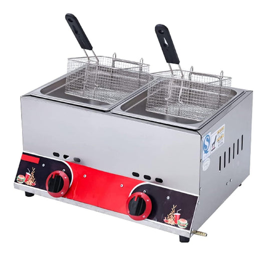 Friggitrice da cucina Friggitrice Commerciale, friggitrice banco Acciaio Inossidabile Litri Grande rosso