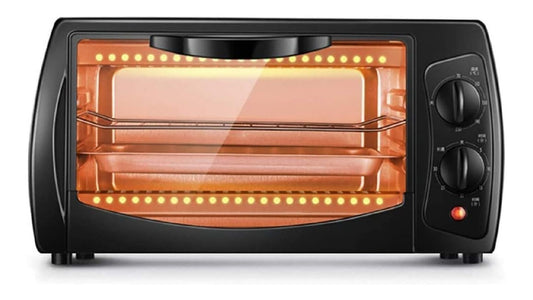 Forno elettrico compatto con timer temperatura regolabile oro