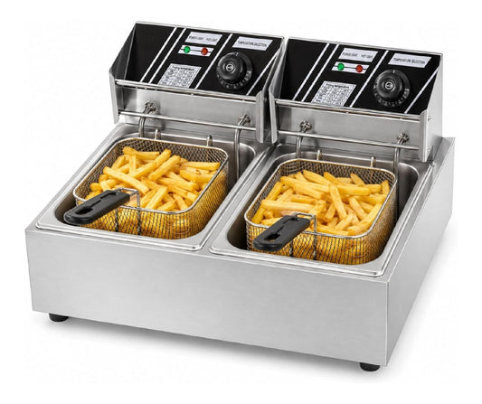 Friggitrice elettrica 6 L funzionamento automatico argento