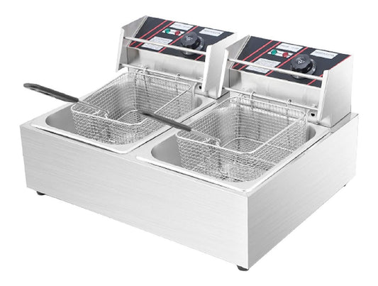 Friggitrice elettrica Friggitrice elettrica cestello coperchio, friggitrice cucina appoggio, friggitrice oro