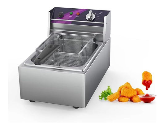 Friggitrice elettrica 10 L funzionamento automatico nero