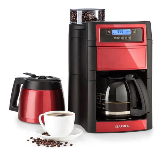 Macchina Caffe con Macina Grani con timer funzionamento automatico argento