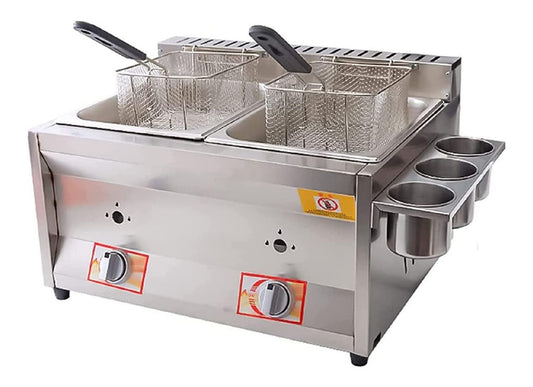 Friggitrice elettrica Friggitrice commerciale, friggitrice banco acciaio inox controll inox argento