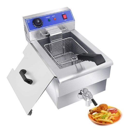 In acciaio inox friggitrice elettrica temperatura regolabile argento