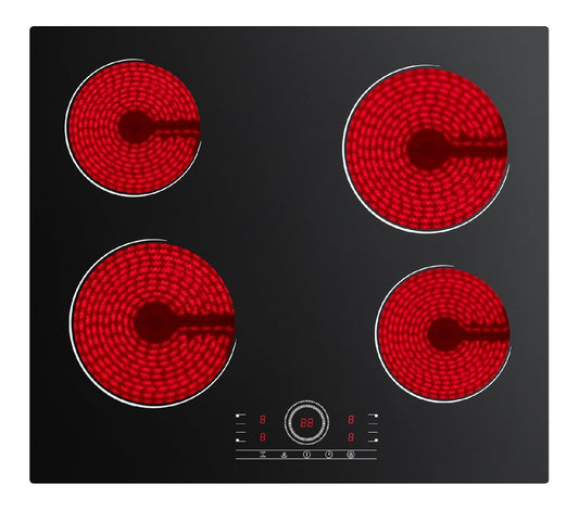 CDV Piano Cottura Vetroceramica Fuochi con comandi touch con timer argento