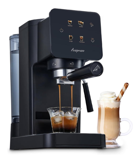 Macchina per caffe espresso per con comandi touch funzionamento automatico rosso