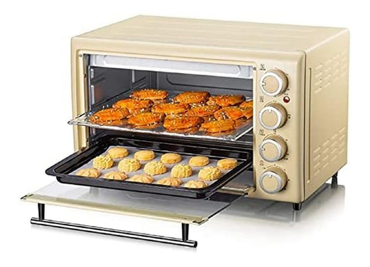 Forno elettrico compatto digitale con timer rosso