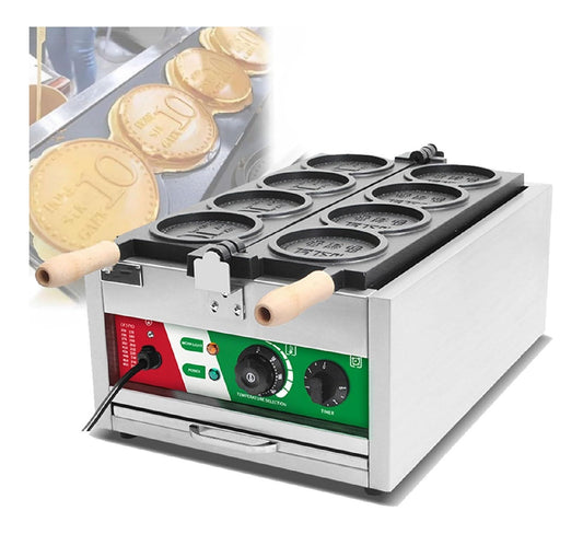 Gold Coin Cake Waffle Maker, temperatura regolabile nero