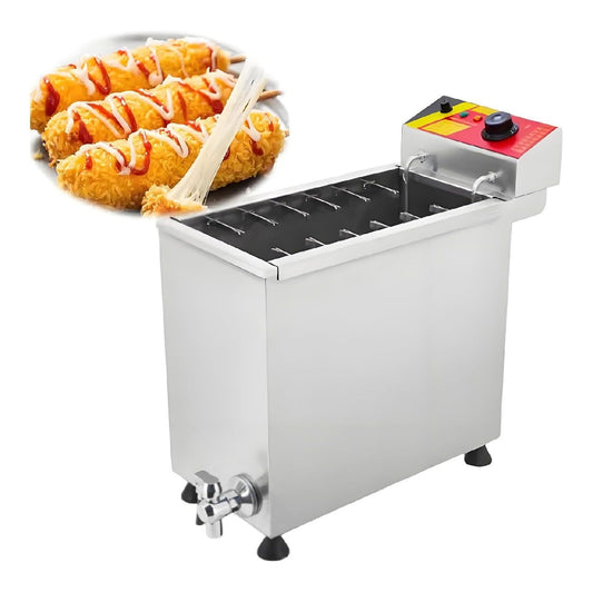 Funzionamento automatico friggitrice elettrica in acciaio inox rosso