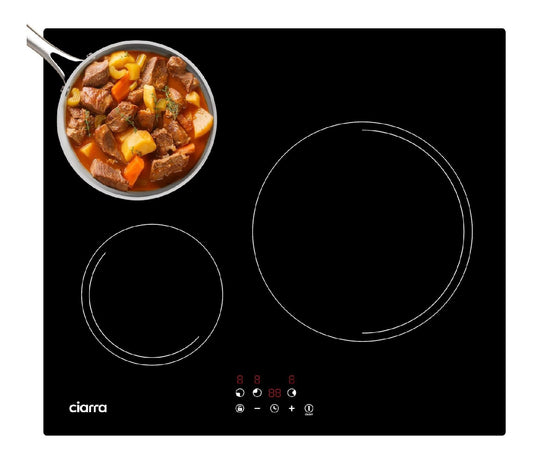 Ciarra Piano Cottura Induzione Fuochi con comandi touch con timer rosso