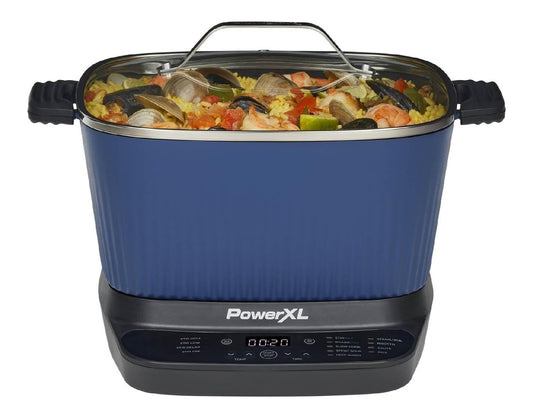 Multicooker digitale con programmi automatici blu